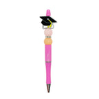 Silicone Focal Beads Graduation Cap Black Mortarboard Yellow Tassel 20pcs 3