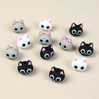  3D Large Eye Cat Heads Silicone Focal Beads 20Pcs 2