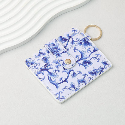 PU Card Holder Keychain Multi Patterned - A2 Porcelain