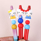 Silicone 3D Focal Beads Hello Kitty Wearing Blue Pink Yellow Clothes 20pcs 7
