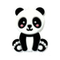 Silicone Focal Beads Panda Black White with Pink Cheeks 20pcs