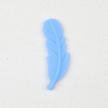 Colorful Feather Shaped Silicone Beads 20pcs 8