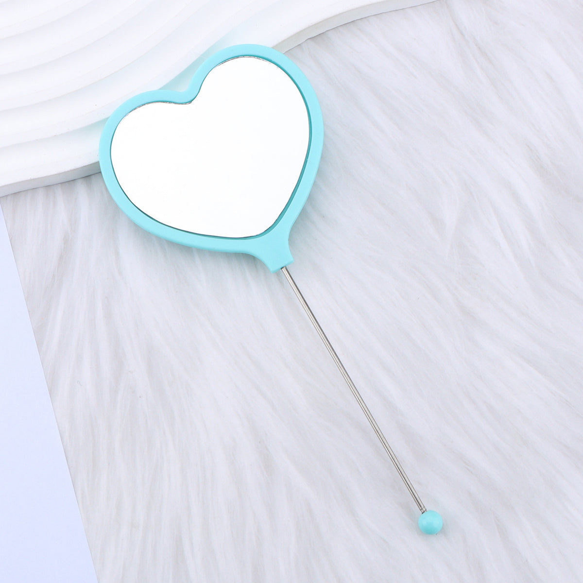 Beadable Plastic Mirrors Handheld Heart-shaped