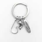 Alloy Handyman Tool Round Tag Keychain Polished Silver Metal 10