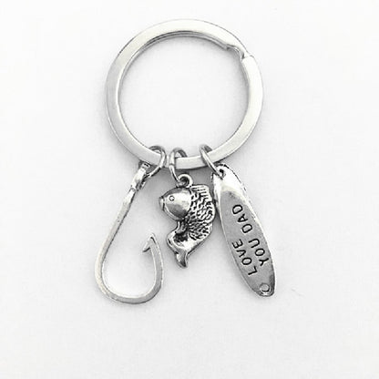 Alloy Handyman Tool Round Tag Keychain Polished Silver Metal 10