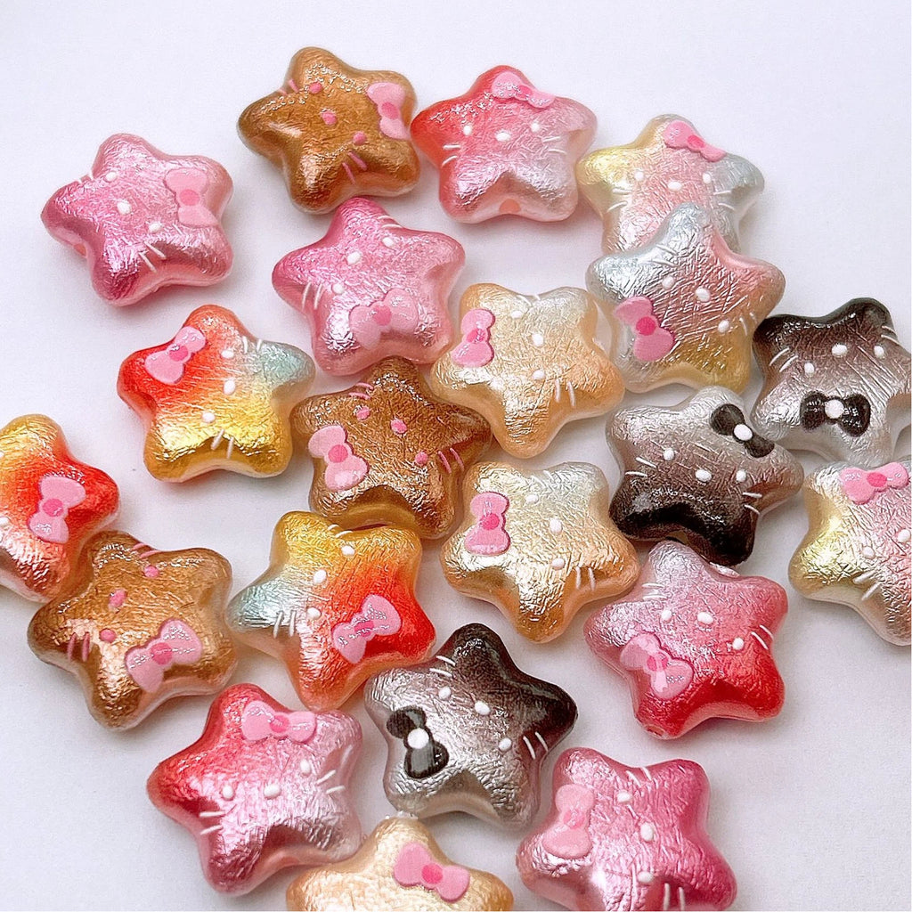 Wrinkle Texture KT Star Acrylic Beads 20mm Mixed 100pcs 2