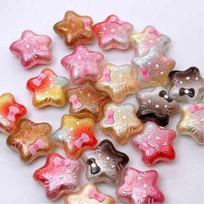 Wrinkle Texture KT Star Acrylic Beads 20mm Mixed 100pcs 2