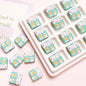 Christmas Square Acrylic Beads 16mm Gingerbread House Design 10pcs 7