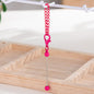Beadable Keychain Mini Metal Bar Colorful Pendant 8 Centimeters - rose red