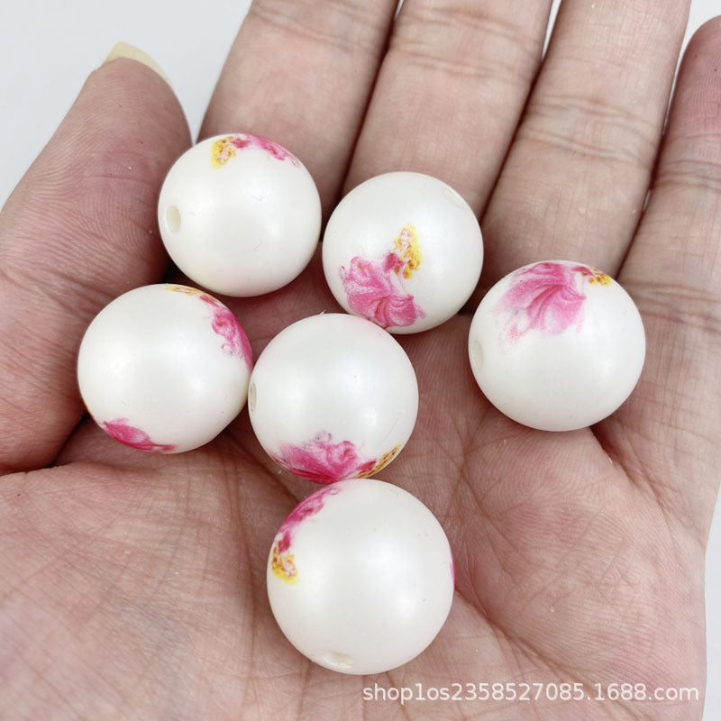 Matte Pearl Princess Bubblegum Beads ABS Plastic 20mm 10pcs 7