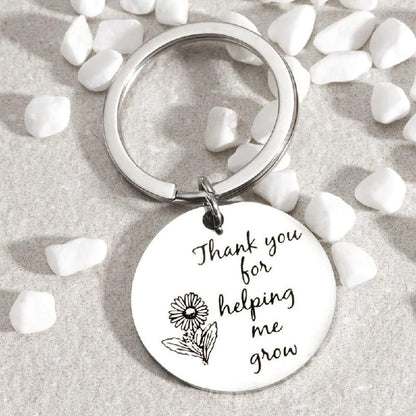 Sunflower Teacher Appreciation Keychain Stainless Steel Keepsake 2