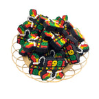 Silicone Focal Beads Negro Series Bold Cultural Symbols Red Green 20pcs 3