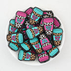  Nurse Leopard Print Beverage Cup Silicone Focal Beads 20Pcs 2