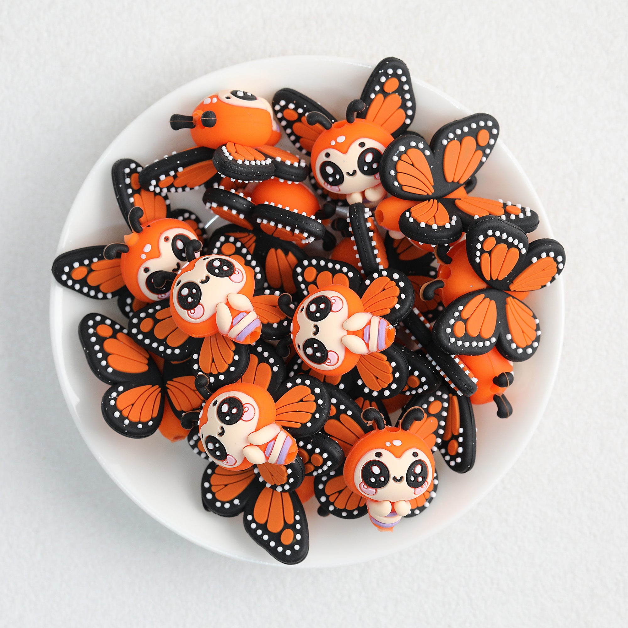 3D Colorful Butterfly Silicone Focal Beads 20Pcs  7