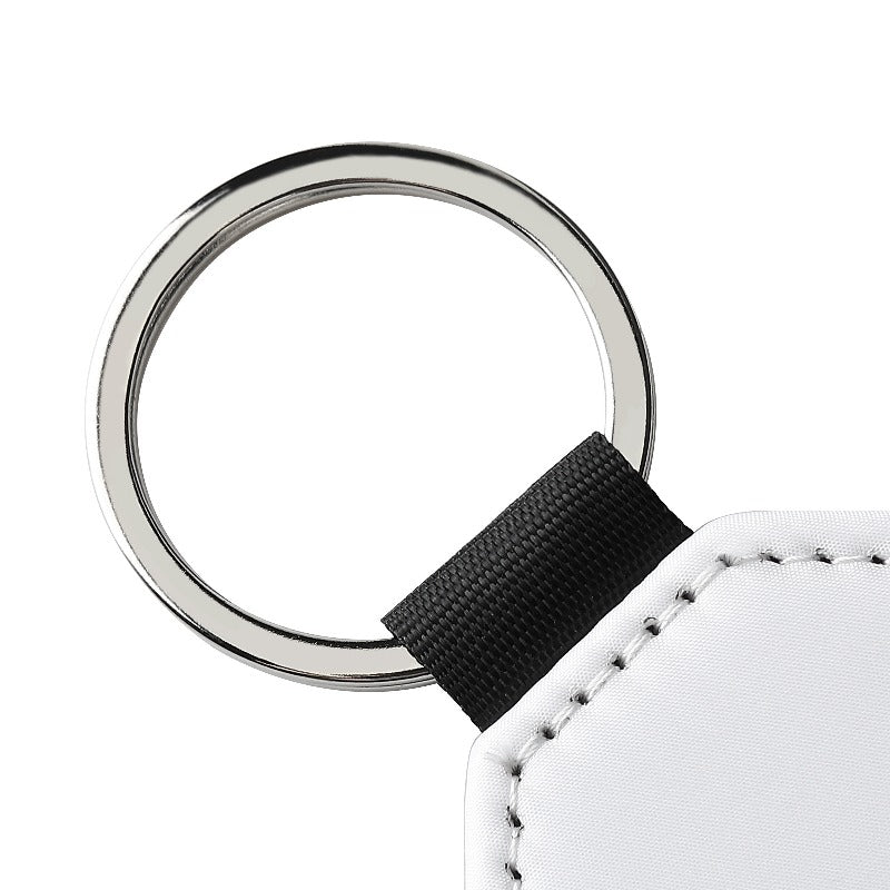 Sublimation Blank Keychain White Metal Ring Multiple Shapes 5