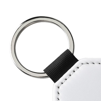 Sublimation Blank Keychain White Metal Ring Multiple Shapes 5