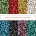 Metallic Seed Glass Beads 2mm Premium Colorful Shimmering 3000pcs