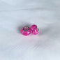 Acrylic Spacer Beads 14mm Crackle Large Hole 50pcs - Rose Red