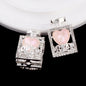 Fancy Alloy Perfume Bottle Charm Beads with Heart and Rhinestones 2pcs 8