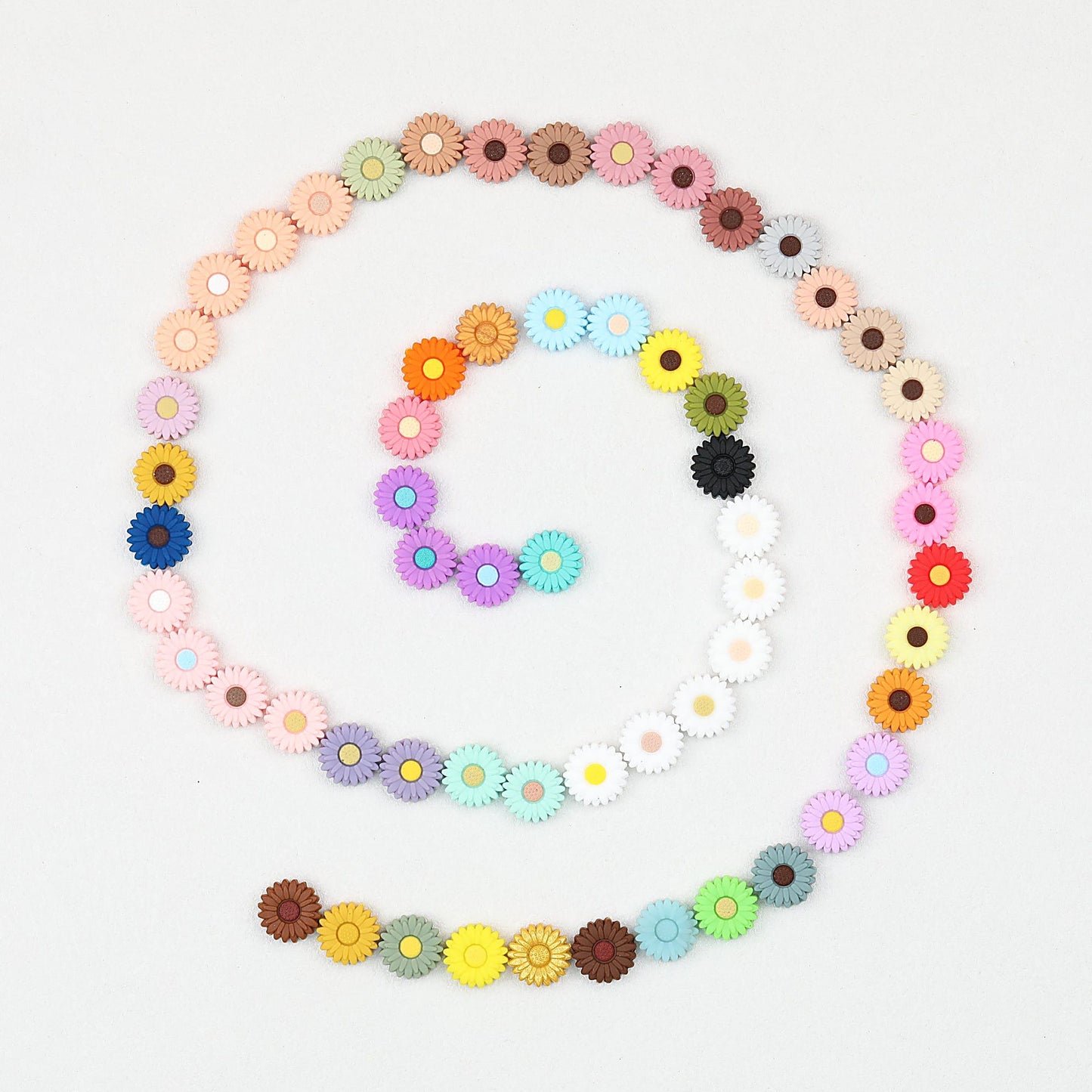 20pcs 20mm Daisy Sunflower Silicone Focal Beads