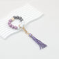 Tassel Wooden Beaded Keychain with PU Leather Tassel 23x10cm