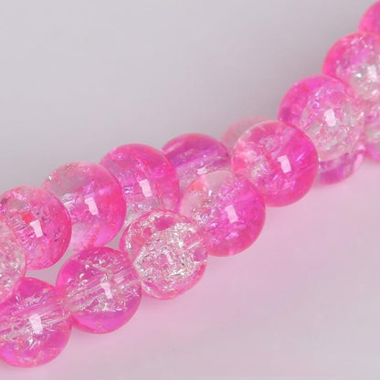 Crackle Round Glass Beads 8mm Colorful Mixed Colors 50pcs 13