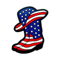 Silicone Focal Beads Independent Day US Boots Stars and Stripes 20pcs