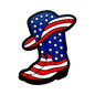 Silicone Focal Beads Independent Day US Boots Stars and Stripes 20pcs