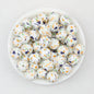 15mm Multicolor Patterned Printed Round Silicone Beads 50pcs 3
