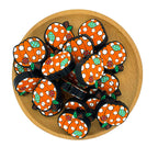 Silicone Focal Beads Pumpkin With Polka Dots Colorful Stitched Patches 2