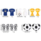 3D Football Theme Silicone Focal Beads Wholesale, Heart Trophy Jersey Bow White Gnome