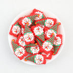 Red Dwarf Silicone Focal Beads Wholesale, Christmas Tree Hat Design