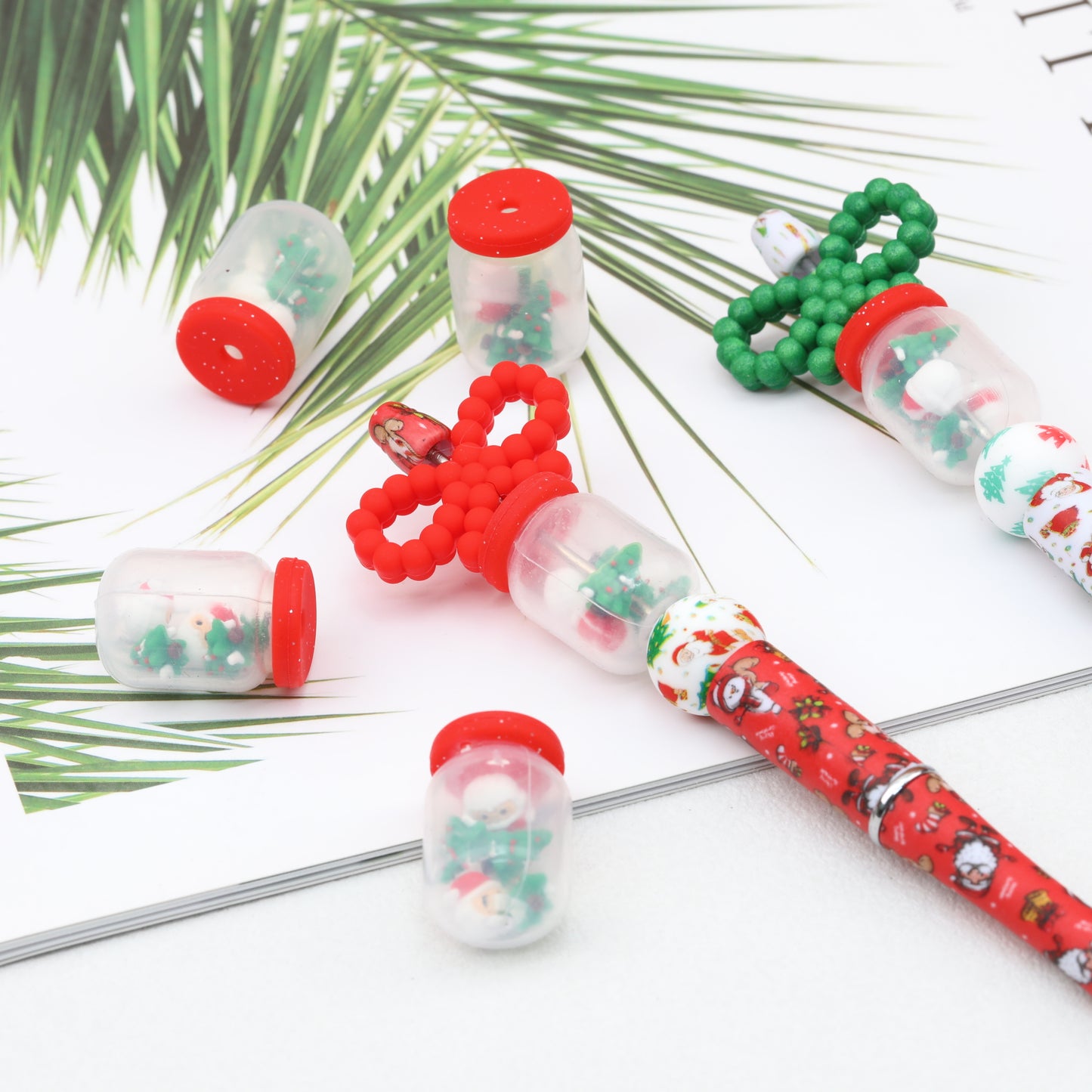 Silicone 3D Christmas Santa Tree Focal Beads 20pcs 2
