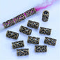 Tube Metal Beads 15mm Vintage Hollowed-Out Zinc Alloy 2pcs 7
