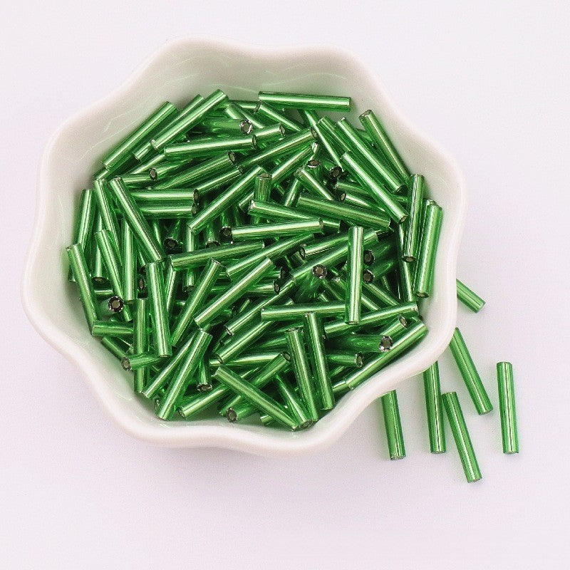 Electroplated Bugle Glass Beads 15mm Metallic Mixed Colors 70pcs 10