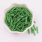 Electroplated Bugle Glass Beads 15mm Metallic Mixed Colors 70pcs 10