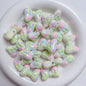 Hand-Painted Bow Heart Acrylic Beads 21×29mm Glossy Pastel 5pcs 4
