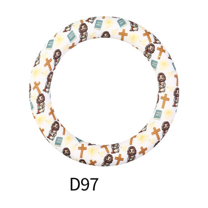 65mm Silicone Beads Printed Designs Vibrant Colors 47