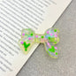 Hand Painted Bow Acrylic Beads 25-33mm Colorful Polka Dot 10pcs 6