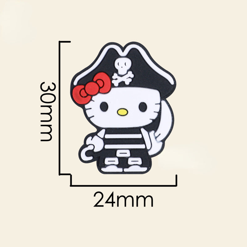 Silicone Focal Beads Pirate Kitty Kuromi Wearing Pirate Hat 20pcs 2