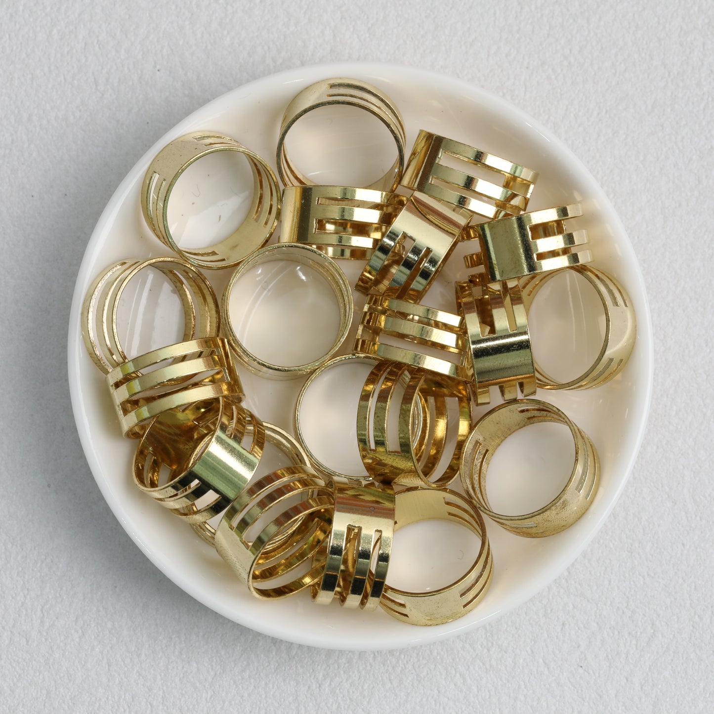 Brass Finger Rings Jump Ring Openers Geometric Cutouts 10pcs 18mm
