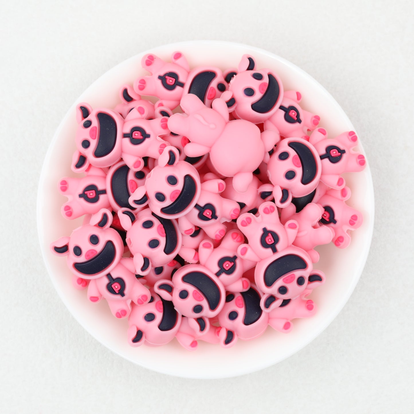 Colorful 3D Animal Monster Silicone Focal Beads 20pcs 2
