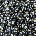 15mm Silicone Beads Little Daisy Printed Design 50pcs