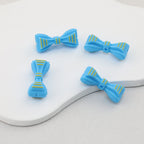 3D Father's Day Blue Bowtie Silicone Focal Beads 20pcs