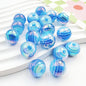 Striped Rainbow Acrylic Beads 16mm Glossy Round 10pcs 5