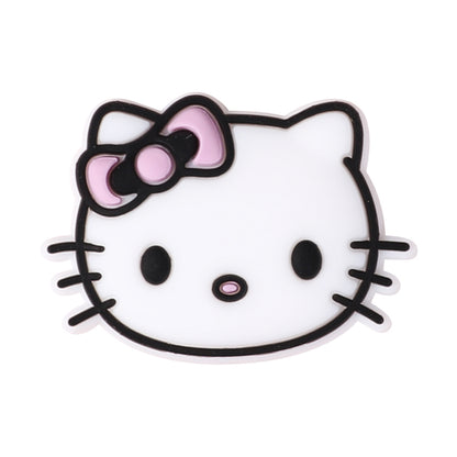 Silicone Focal Beads KT Cat Head With Pink and Red Bow 20pcs 8