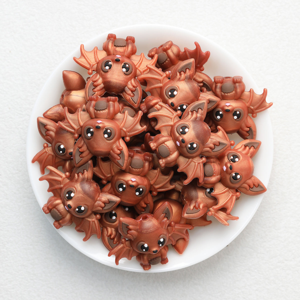  3D Multicolour Halloween Bat Silicone Focal Beads 20Pcs 8