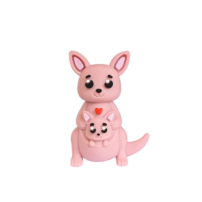 3D Kangaroo Mom and Baby Silicone Focal Beads Animal Design 20pcs 10