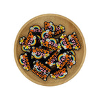 Silicone Focal Beads Stay Groovy Retro Lettering Layered Rainbow Arch 20pcs 2