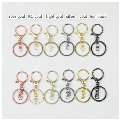 Zinc Alloy Lobster Clasp Keychain Hardware with Split Ring